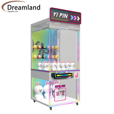 Good price Luxury Coin Operated 9inch Crane Claw Machine Transparent Glass Display Claw Toys Prize Game Machine For Arcade Game Room online