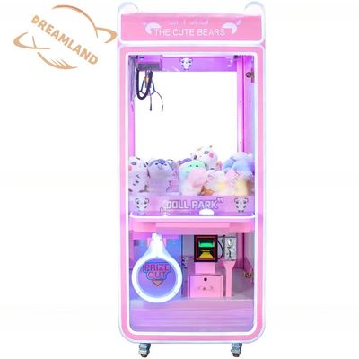 Bom preço Fábrica Dreamland TIC Banco Acetador de notas Panda Rosa Garra Guindaste Brinquedos Plush máquina de jogo para venda on-line